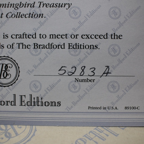 THE BRADFORD EDITIONS Lena Liu’s Hummingbird Treasury Ornament Collection #5283A - Picture 12 of 12